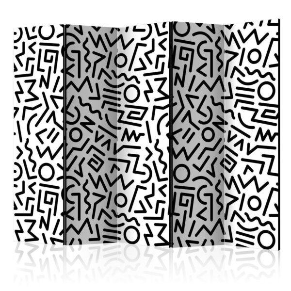Paravent - Black and White Maze II Paravent - Black and White Maze II