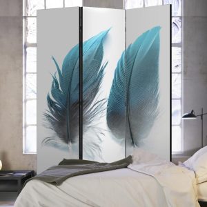 Paravent - Blue Feathers