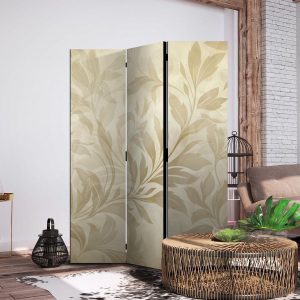 Paravent - Botanical Motif with Leaves and Vines in Sandy Colors