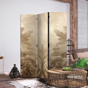Paravent - Carved Baroque Ornaments - Rich Composition in Sepia Colors
