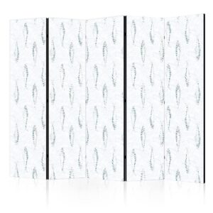 Paravent - Delicate Blue Fish - Mosaic Fish in Subtle Blue Color Shades with an Arched Pattern in the Background