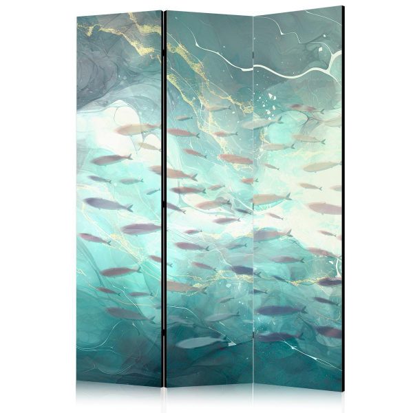 Paravent - Escaping Fish - Very Fast Swimming Fishes in Muted Colors Among Sea Depths Paravent - Escaping Fish - Very Fast Swimming Fishes in Muted Colors Among Sea Depths