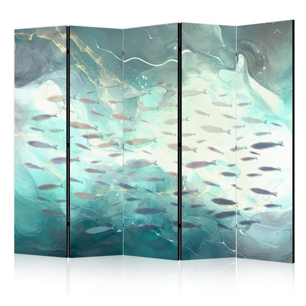 Paravent - Escaping Fish - Very Fast Swimming Fishes in Muted Colors Among Sea Depths Paravent - Escaping Fish - Very Fast Swimming Fishes in Muted Colors Among Sea Depths
