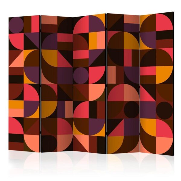Paravent - Geometric Mosaic (Red) II Paravent - Geometric Mosaic (Red) II