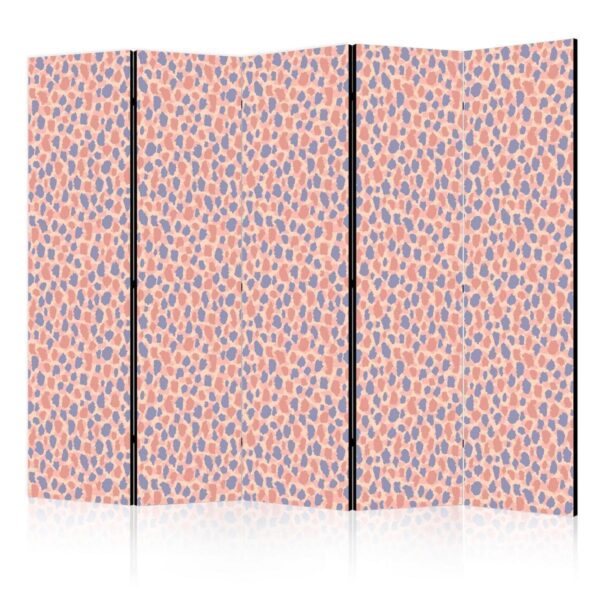 Paravent - Giraffe Pattern - Colorful Animal Pattern in Blue-Pink Spots Paravent - Giraffe Pattern - Colorful Animal Pattern in Blue-Pink Spots