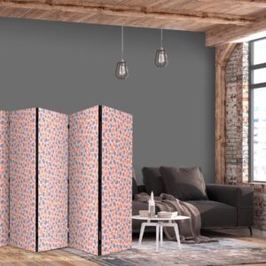Paravent - Giraffe Pattern - Colorful Animal Pattern in Blue-Pink Spots