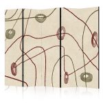 Paravent - Labyrinth with Beads - Minimalist Abstraction on a Worn Background