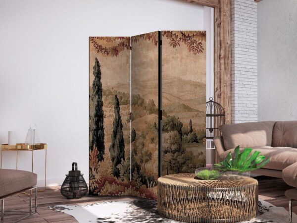 Paravent - Landscape with Cypresses - Old Tapestry with Mediterranean Vegetation
