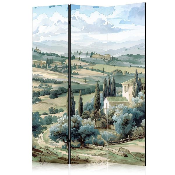 Paravent - Landscape with Green Fields and Trees - Tuscan Sunny View Paravent - Landscape with Green Fields and Trees - Tuscan Sunny View
