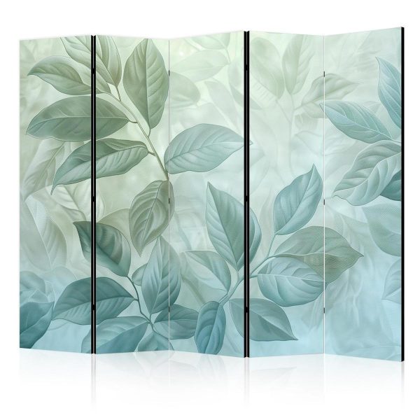 Paravent - Large Leaves in Green-Mint Shades - Botanical Motif Paravent - Large Leaves in Green-Mint Shades - Botanical Motif