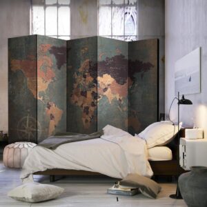 Paravent - Map in browns and greys