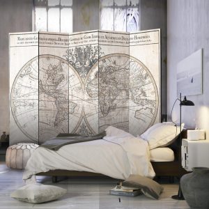 Paravent - Mappe-Monde Geo-Hydrographique