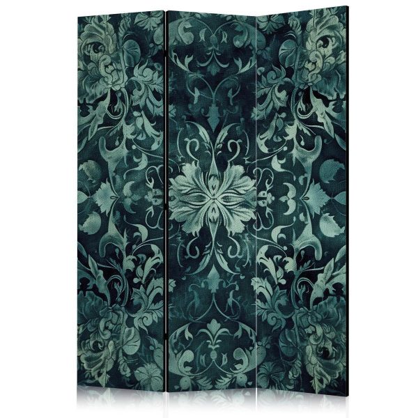 Paravent - Oriental Carpet Pattern - Emerald Ornaments and Rubbed Patterns Paravent - Oriental Carpet Pattern - Emerald Ornaments and Rubbed Patterns