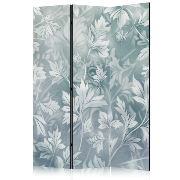 Paravent - Ornaments in Rubbed Faded Turquoise - Delicate Floral Pattern Paravent - Ornaments in Rubbed Faded Turquoise - Delicate Floral Pattern