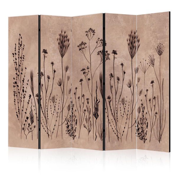 Paravent - Plant Vintage - Delicate Field Flowers on a Background in Lime Wash Technique Paravent - Plant Vintage - Delicate Field Flowers on a Background in Lime Wash Technique