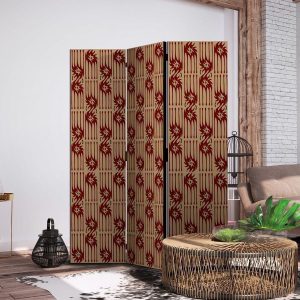 Paravent - Predatory Features - Red Abstract Shapes Inspired by Tribal