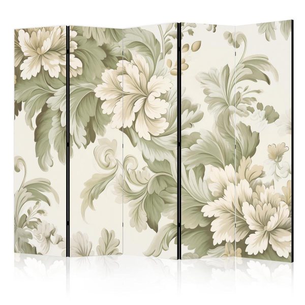 Paravent - Retro Vintage Flowers in Delicate Cream and Green Colors Paravent - Retro Vintage Flowers in Delicate Cream and Green Colors
