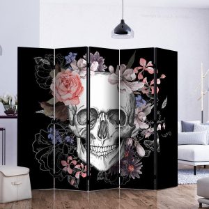 Paravent - Skull and Flowers II