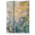 Paravent - Tapestry Pattern With Meadow and Flowers - Kilim With Spring Motif