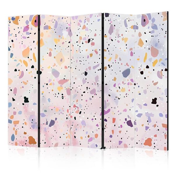 Paravent - Terrazzo in Confetti Style - Violet-Pink - Colorful Pattern Paravent - Terrazzo in Confetti Style - Violet-Pink - Colorful Pattern