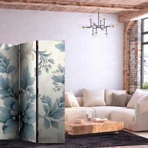 Paravent - Turquoise Flowers in Retro Vibe Floral Ornaments