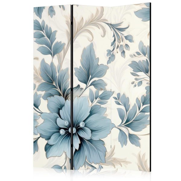 Paravent - Turquoise Flowers in Retro Vibe Floral Ornaments Paravent - Turquoise Flowers in Retro Vibe Floral Ornaments