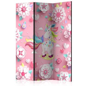 Paravent - Unicorn on Flowerbed