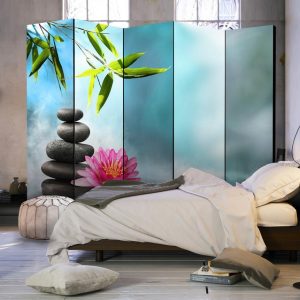 Paravent - Water Lily and Zen Stones II