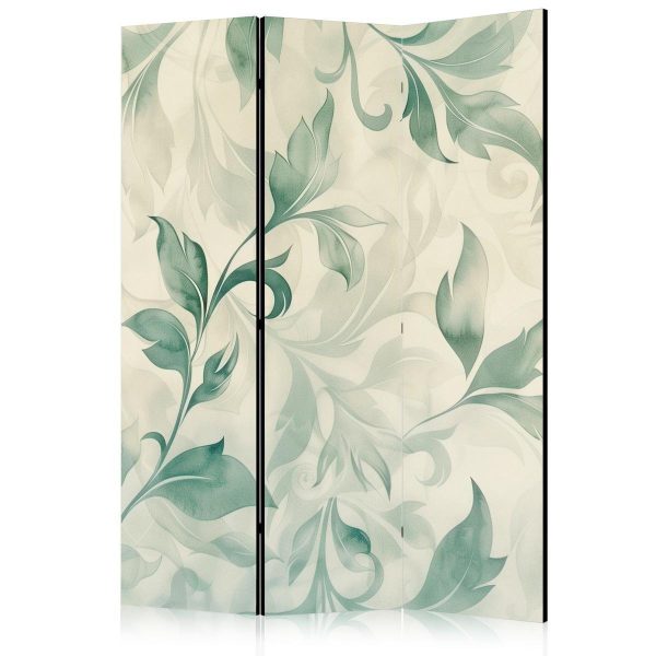 Paravent - Watercolor Botanical Motif - Delicate Green and Beige Leaves Paravent - Watercolor Botanical Motif - Delicate Green and Beige Leaves