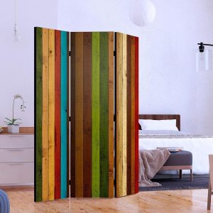 Paravent - Wooden rainbow