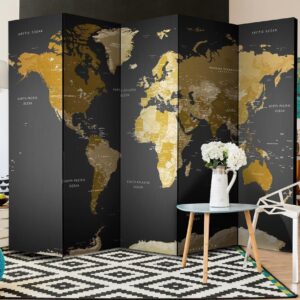 Paravent - World map on dark background
