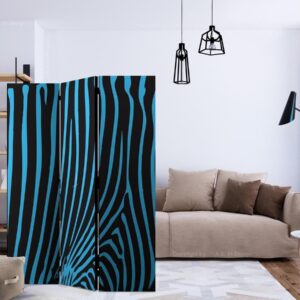 Paravent - Zebra pattern (turquoise)
