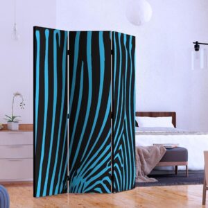 Paravent - Zebra pattern (turquoise)