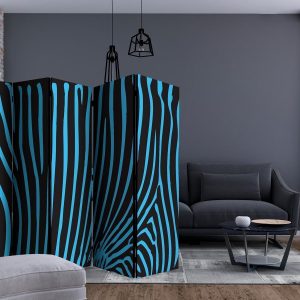 Paravent - Zebra pattern (turquoise) II