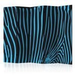 Paravent - Zebra pattern (turquoise) II