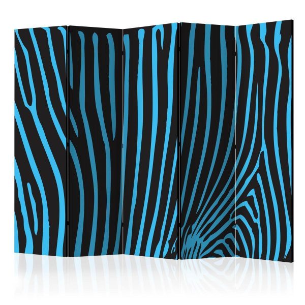 Paravent - Zebra pattern (turquoise) II Paravent - Zebra pattern (turquoise) II