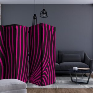 Paravent - Zebra pattern (violet) II