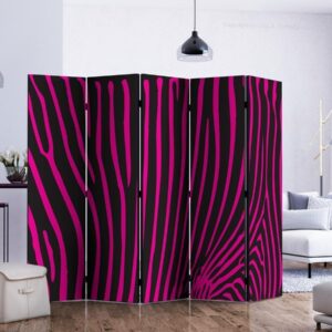 Paravent - Zebra pattern (violet) II