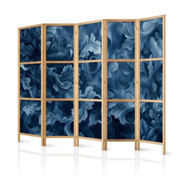Paravent japonais - Abstract Ornaments - Dark Blue Victorian Leaves Paravent japonais - Abstract Ornaments - Dark Blue Victorian Leaves