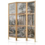 Paravent japonais - Antique Landscape - Greek Temple on a Hill Among Lush Vegetation