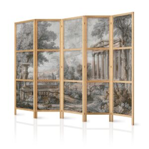 Paravent japonais - Antique Landscape - Greek Temple on a Hill Among Lush Vegetation