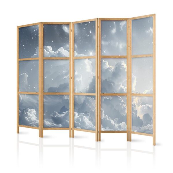 Paravent japonais - Astral Calm: Stars Scattered Over Delicate Clouds Paravent japonais - Astral Calm: Stars Scattered Over Delicate Clouds