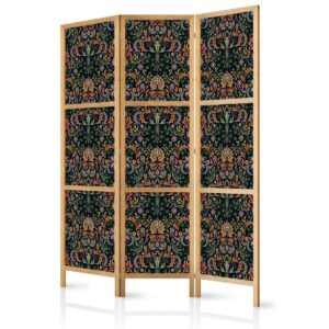 Paravent japonais - Baroque Ornaments in Patinated Gold and Browns - Retro Motif