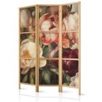 Paravent japonais - Blooming Peonies - Charismatic Flowers Bathed in Sunlight