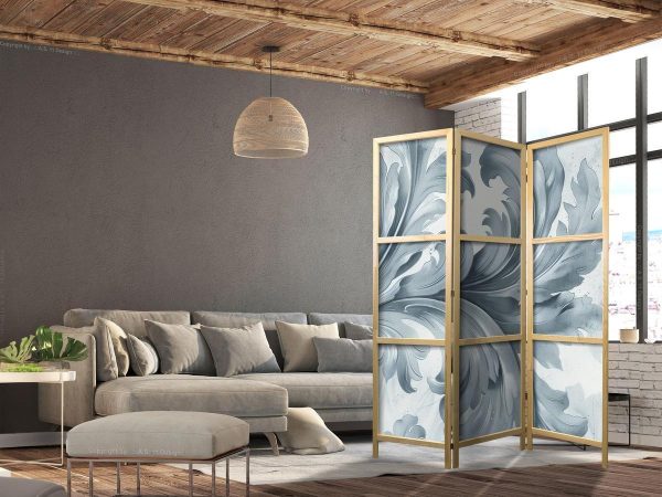 Paravent japonais - Botanical Motif with Leaves and Vines in Sandy Colors