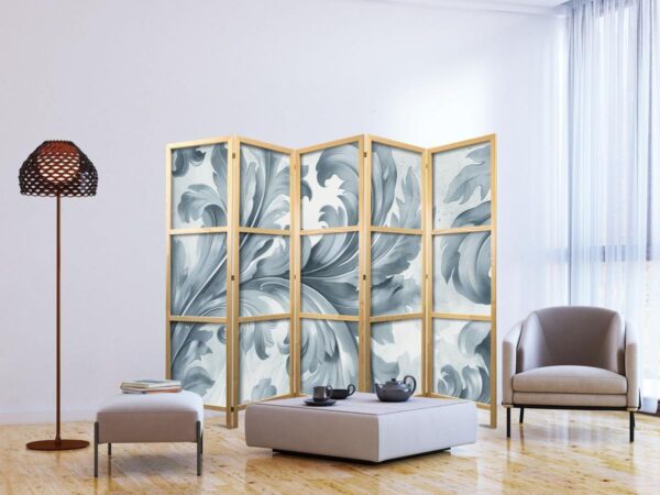 Paravent japonais - Botanical Motif with Leaves and Vines in Sandy Colors