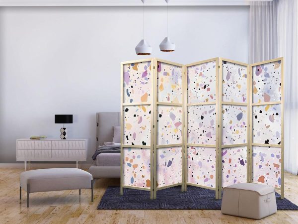 Paravent japonais - Confetti-Style Terrazzo - Purple-Pink - Colorful Pattern