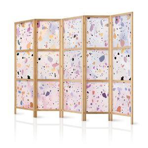 Paravent japonais - Confetti-Style Terrazzo - Purple-Pink - Colorful Pattern