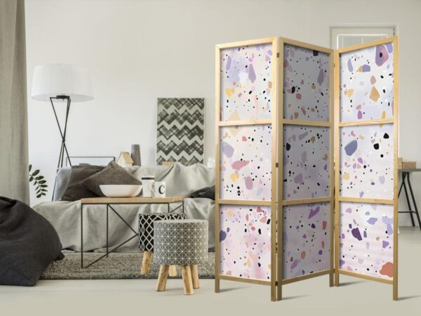 Paravent japonais - Confetti-Style Terrazzo - Purple-Pink - Colorful Pattern