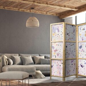 Paravent japonais - Confetti-Style Terrazzo - Purple-Pink - Colorful Pattern